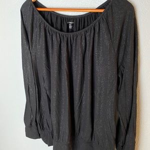 Black shimmer top